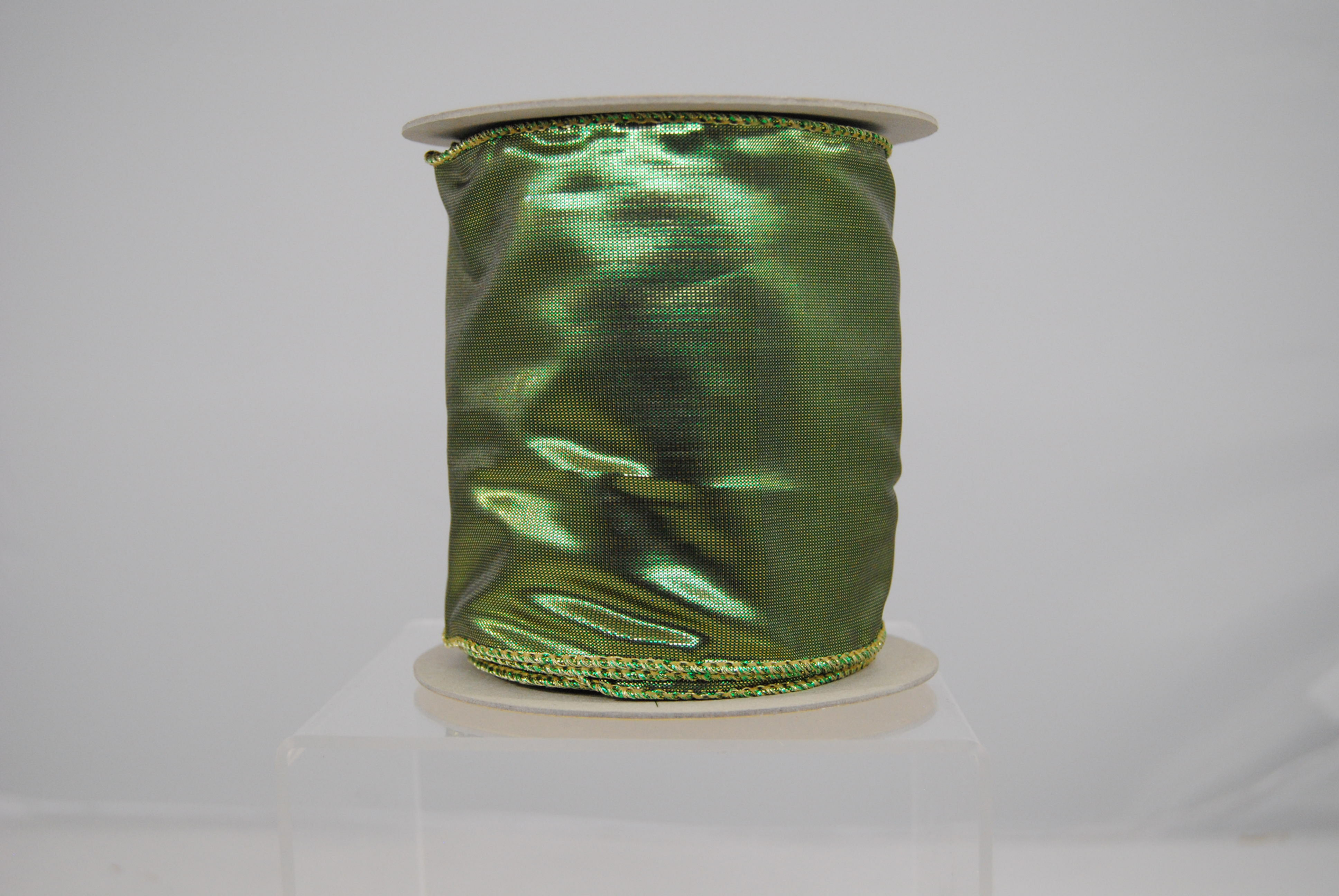 RIBBON HEAVY METAL 4X10YDS EMERALD
