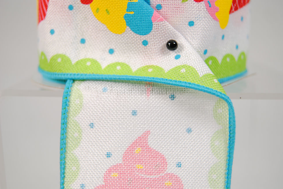 Thumbnail: RIBBON WITH CUPCAKES AND CONES 2.5X10YDS