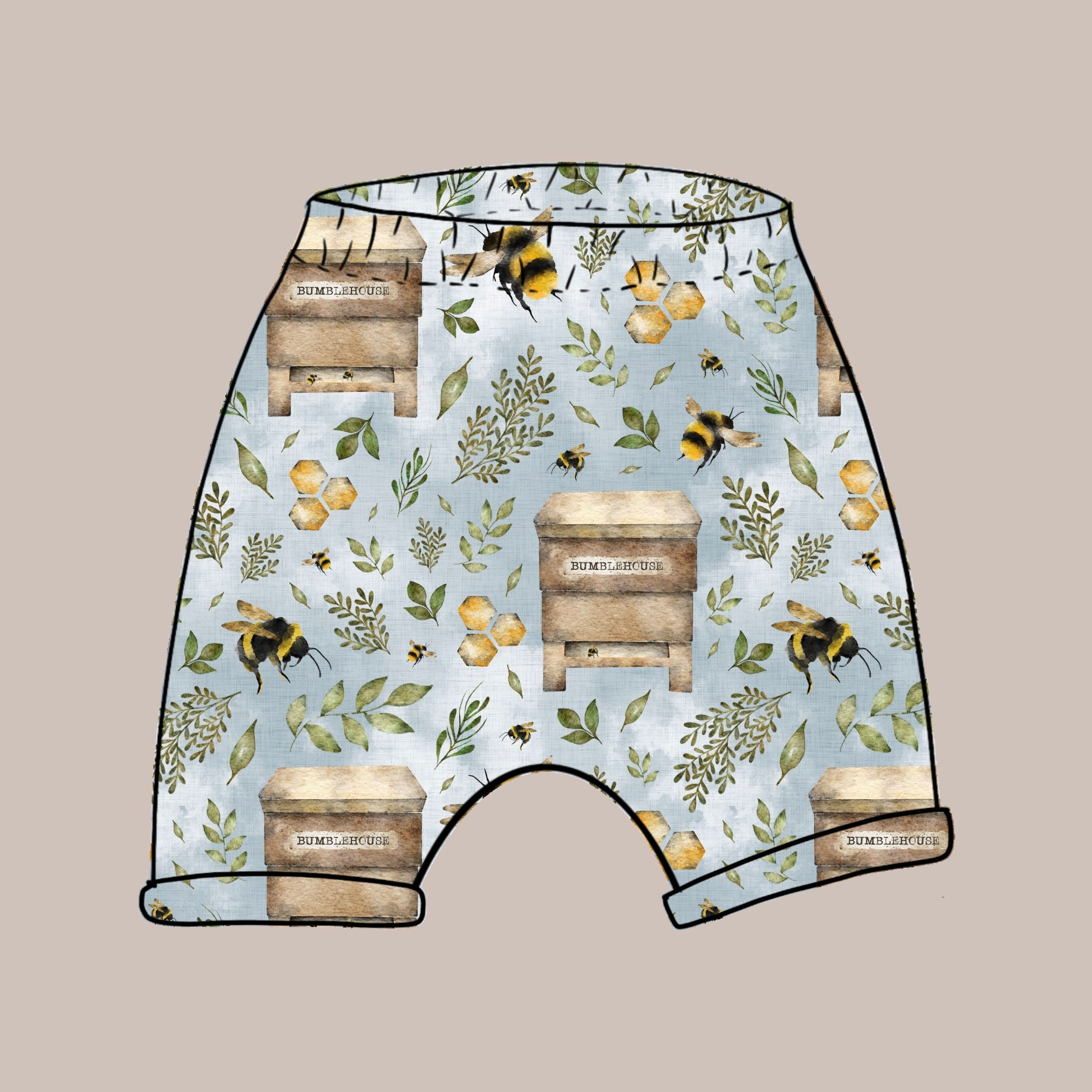 Bee Hive Harem Shorts