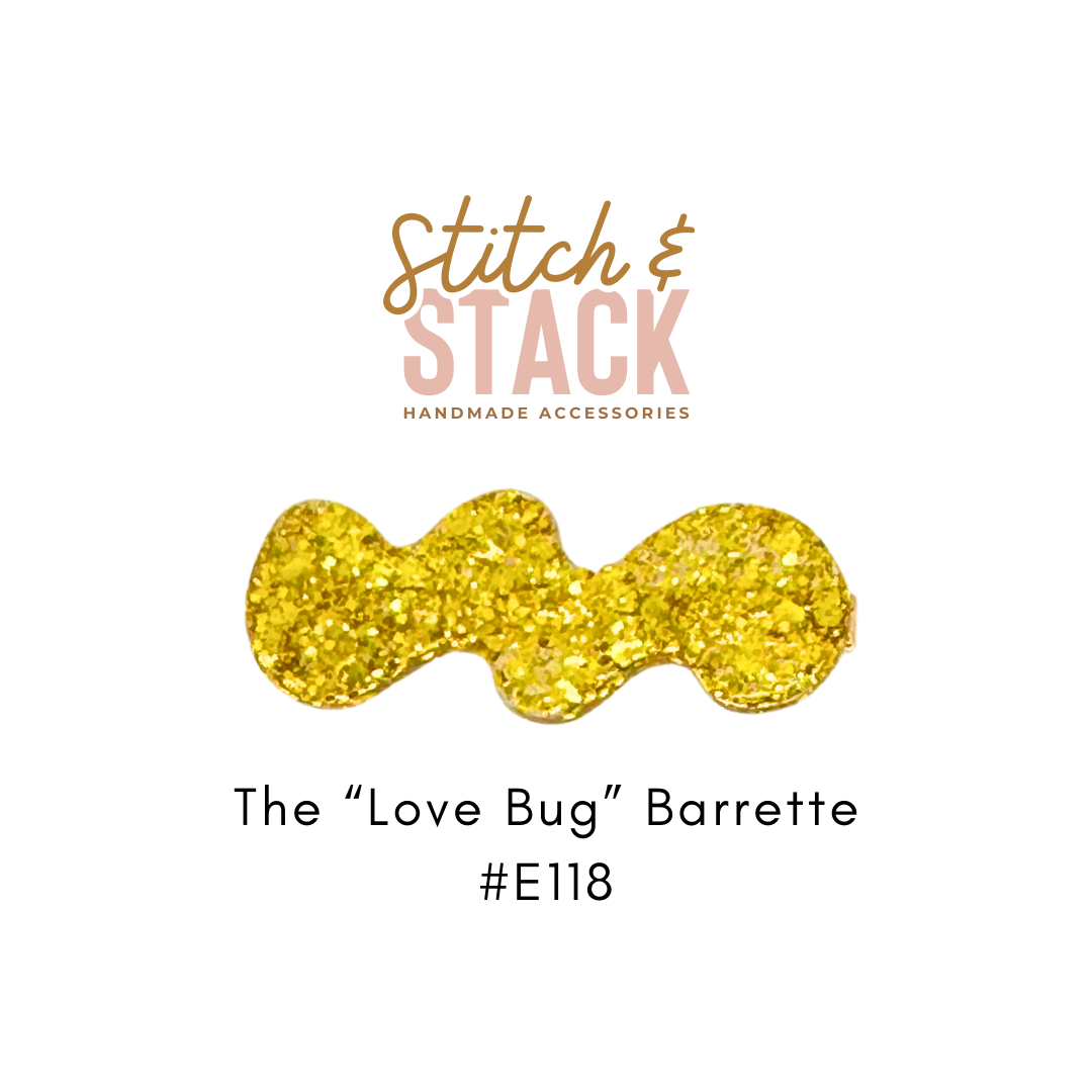 The "Love Bug" Barrette | Epoxy Glitter Hair Clip | Cute Girls Hair Accessory