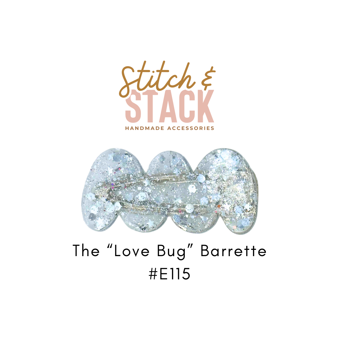 The "Love Bug" Barrette | Epoxy Glitter Hair Clip | Cute Girls Hair Accessory