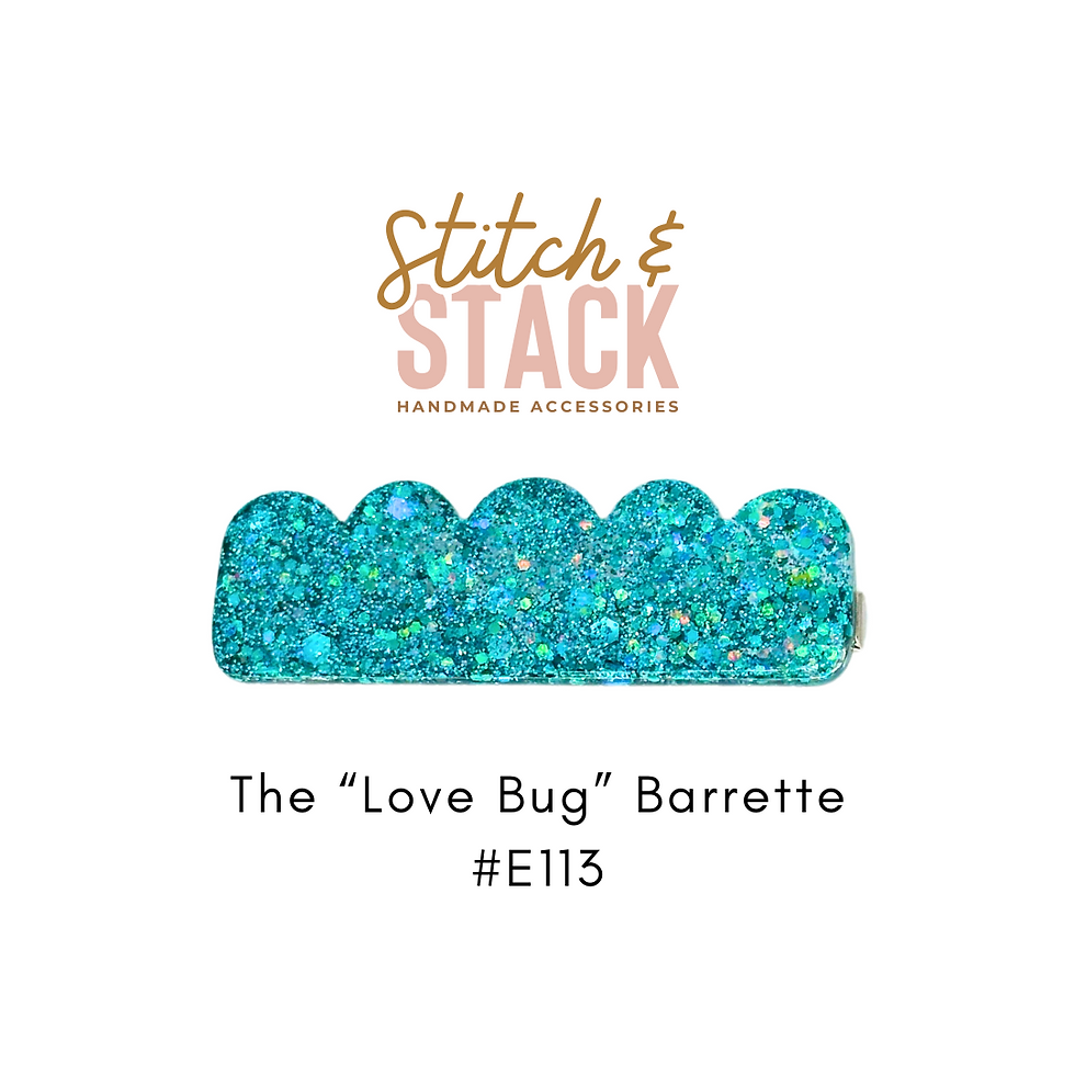 The "Love Bug" Barrette | Epoxy Glitter Hair Clip | Cute Girls Hair Accessory
