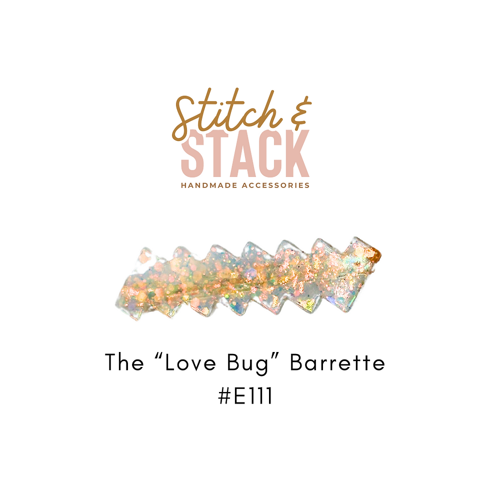 The "Love Bug" Barrette | Epoxy Glitter Hair Clip | Cute Girls Hair Accessory