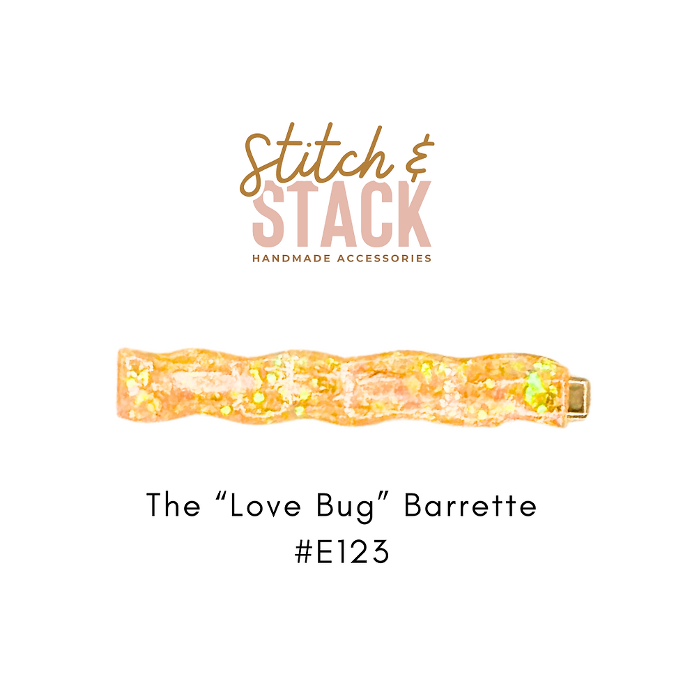 The "Love Bug" Barrette | Epoxy Glitter Hair Clip | Cute Girls Hair Accessory