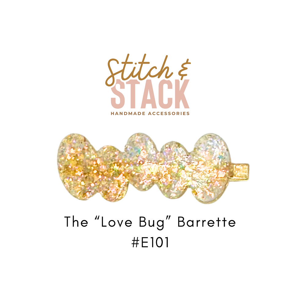 The "Love Bug" Barrette | Epoxy Glitter Hair Clip | Cute Girls Hair Accessory