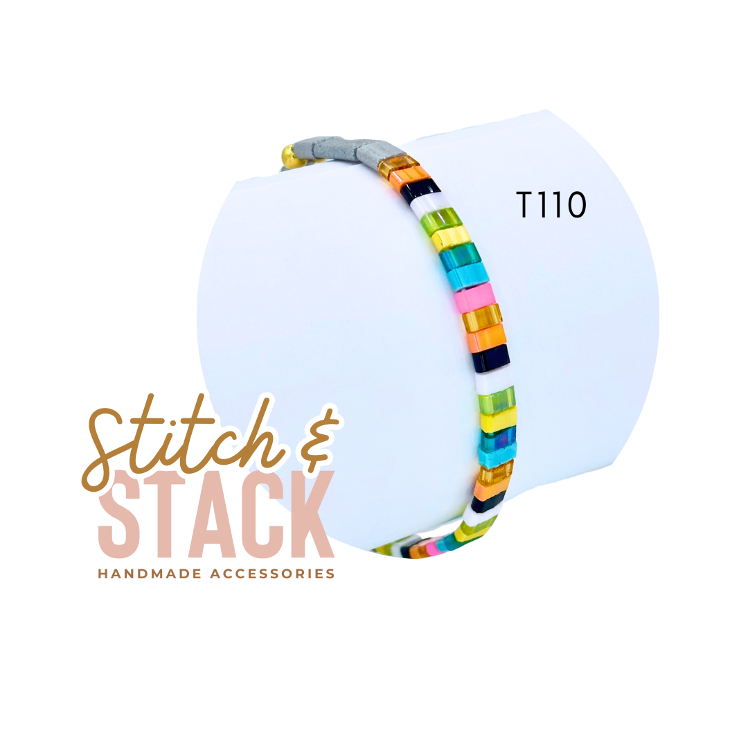 Tila Bead Bracelet | Stacking | Morse Code | Colorful | Fun | Women | Men | Kids