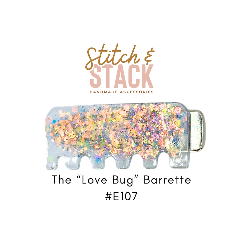 The "Love Bug" Barrette | Epoxy Glitter Hair Clip | Cute Girls Hair Accessory