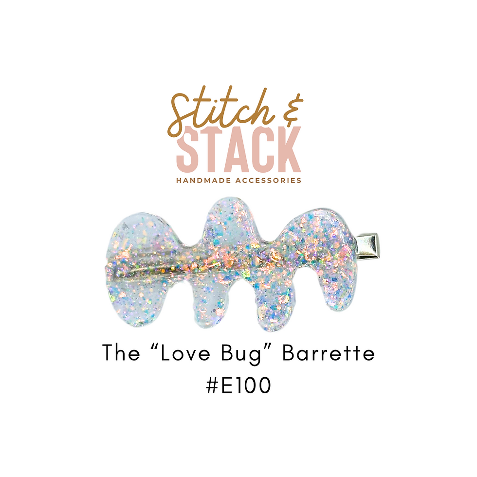 The "Love Bug" Barrette | Epoxy Glitter Hair Clip | Cute Girls Hair Accessory