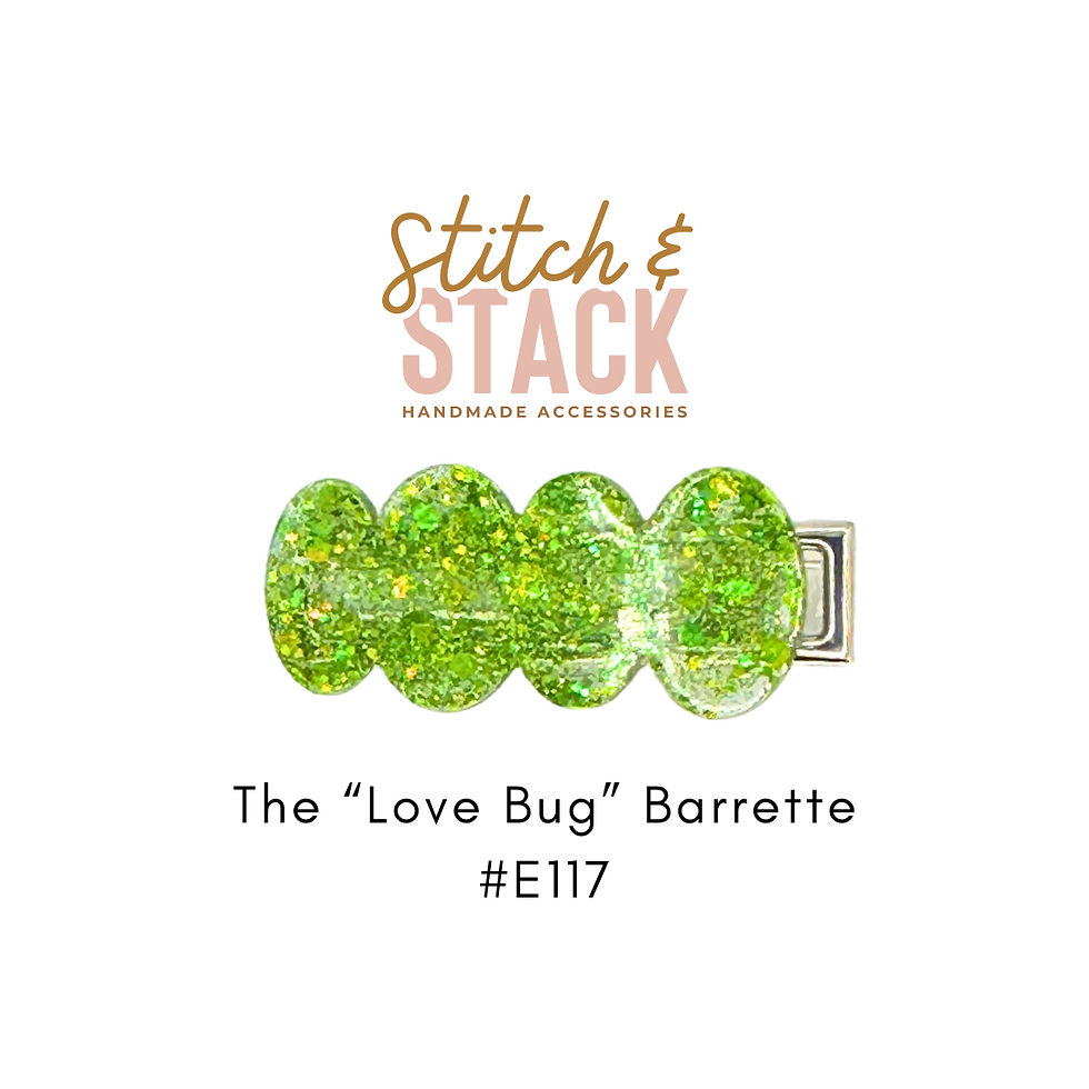 The "Love Bug" Barrette | Epoxy Glitter Hair Clip | Cute Girls Hair Accessory