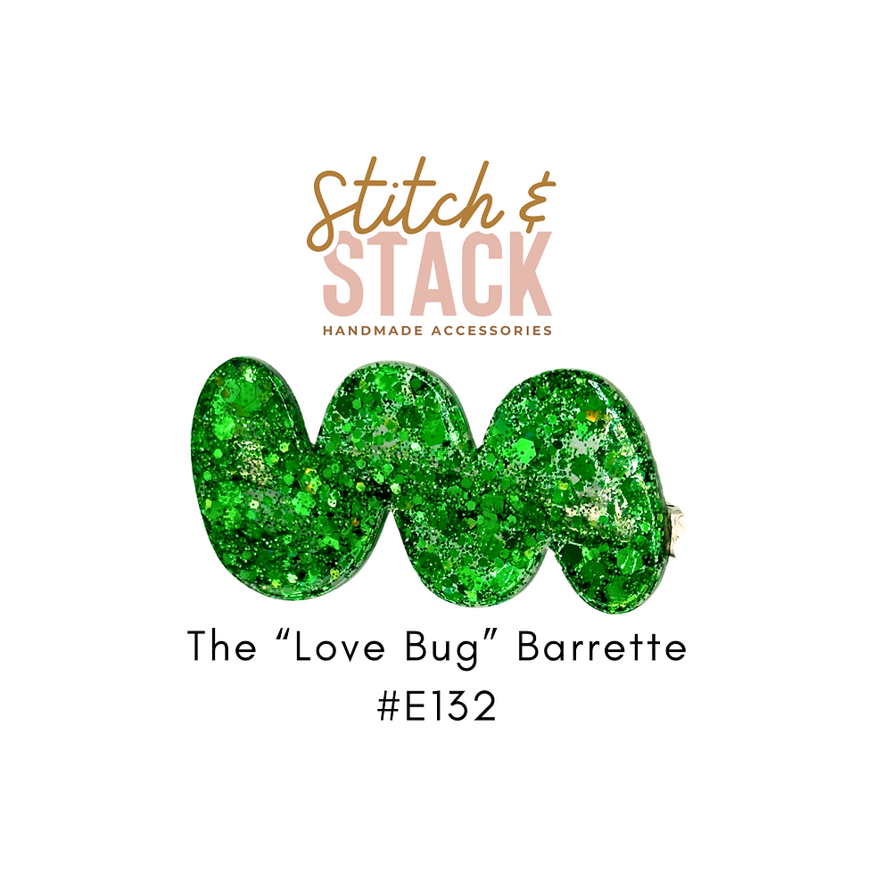 The "Love Bug" Barrette | Epoxy Glitter Hair Clip | Cute Girls Hair Accessory