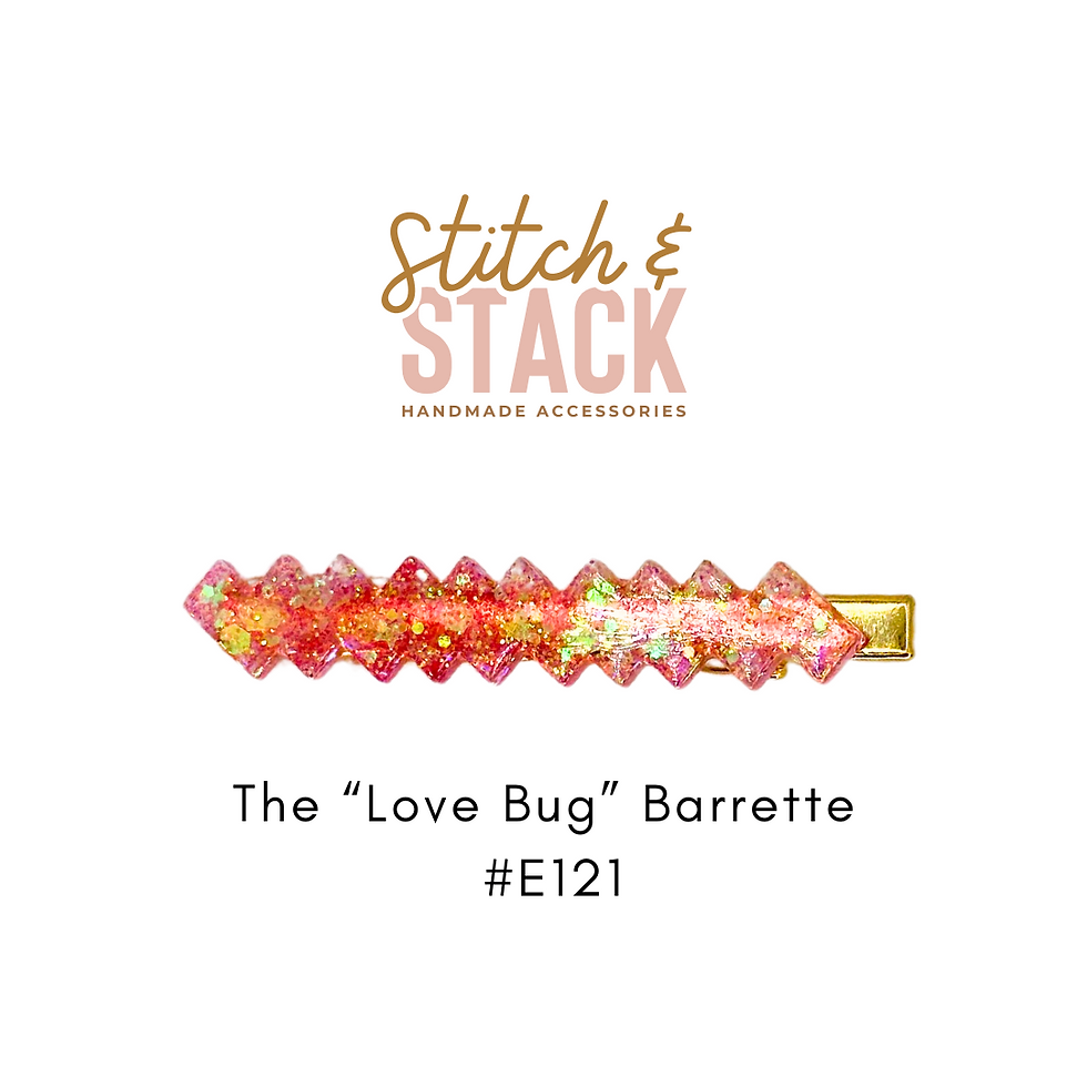 The "Love Bug" Barrette | Epoxy Glitter Hair Clip | Cute Girls Hair Accessory