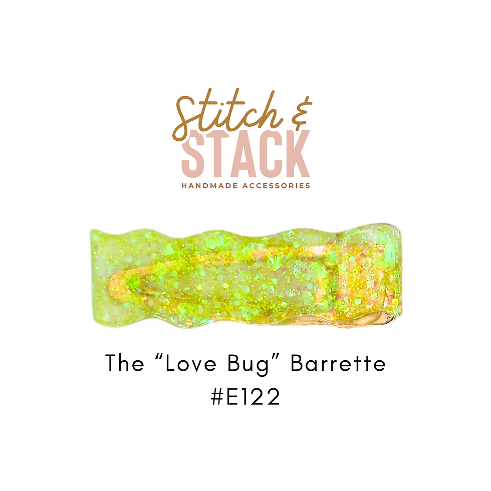The "Love Bug" Barrette | Epoxy Glitter Hair Clip | Cute Girls Hair Accessory