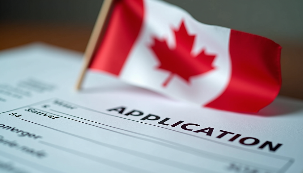 Eye-level view of a Canadian citizenship application form on a desk