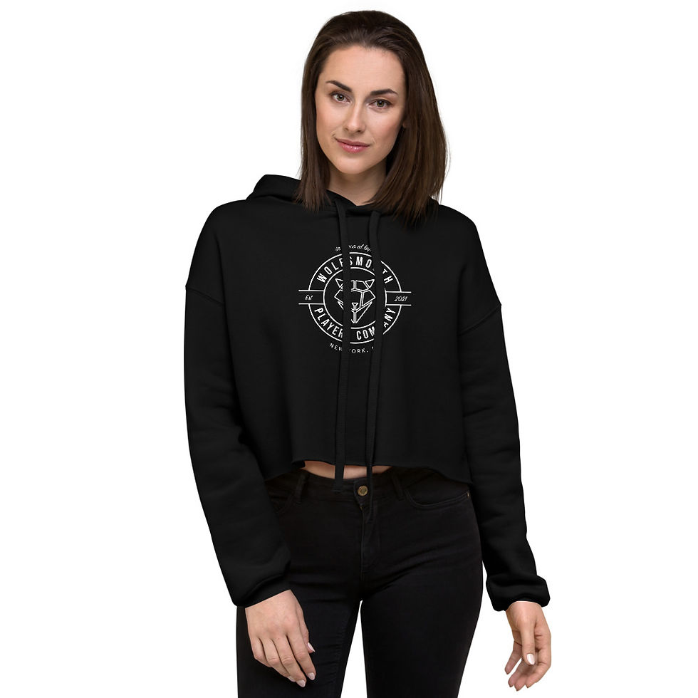 Thumbnail: Wolfsmouth White Logo Crop Hoodie