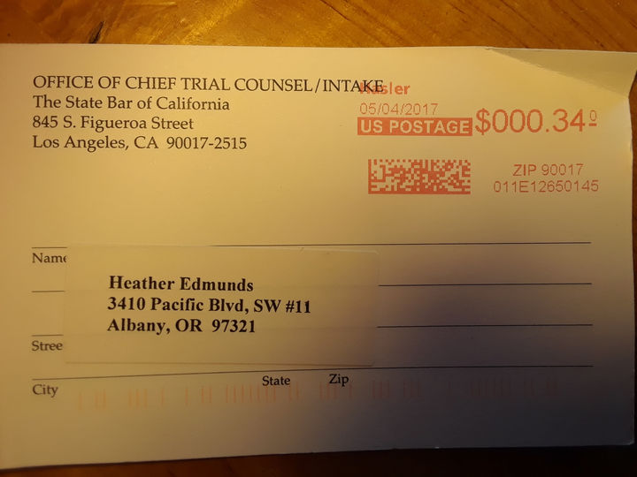 California bar comp on Keith Zollinger