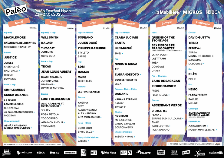 PALÉO LINE-UP