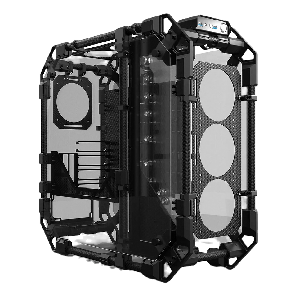Alphacool Apex Pro Skeleton Gehäuse, Midi-Tower, ATX, Distro Plate - Carbon