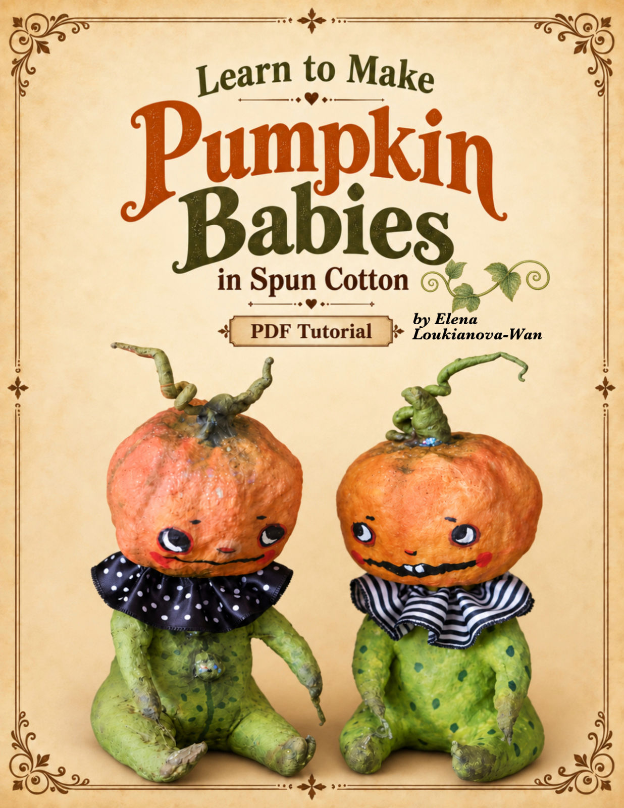 Pumpkin Babies Spun Cotton PDF Tutorial | Vintage Halloween Doll| Primi