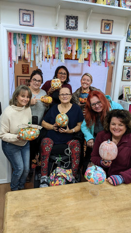 Decoupage Pumpkin guests at Merry Meadows Workshop in Sachse, TX