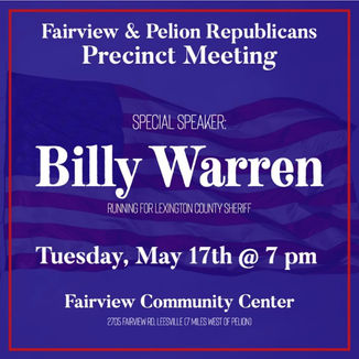 Fairview and Pelion Republicans host Billy Warren, candidate for Lexington County Sheriff, Tuesday