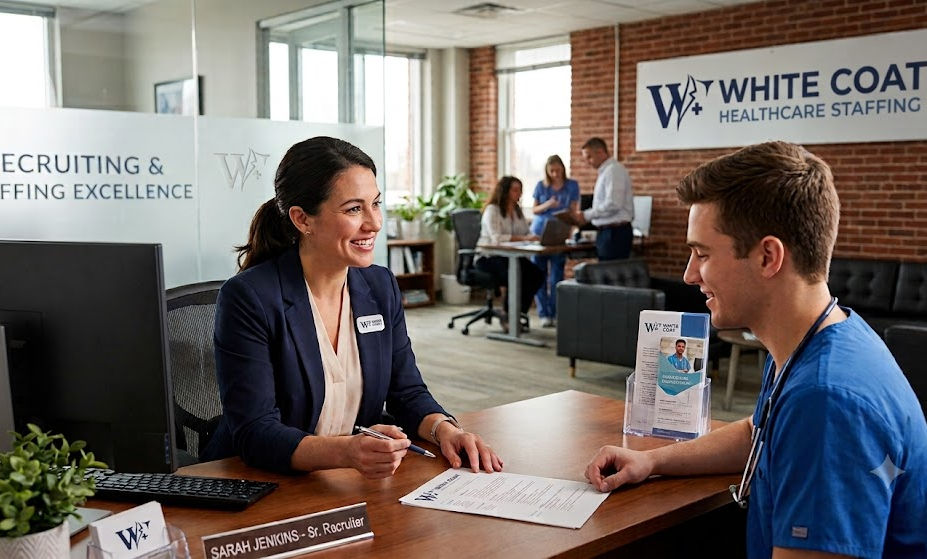 recruiter in office