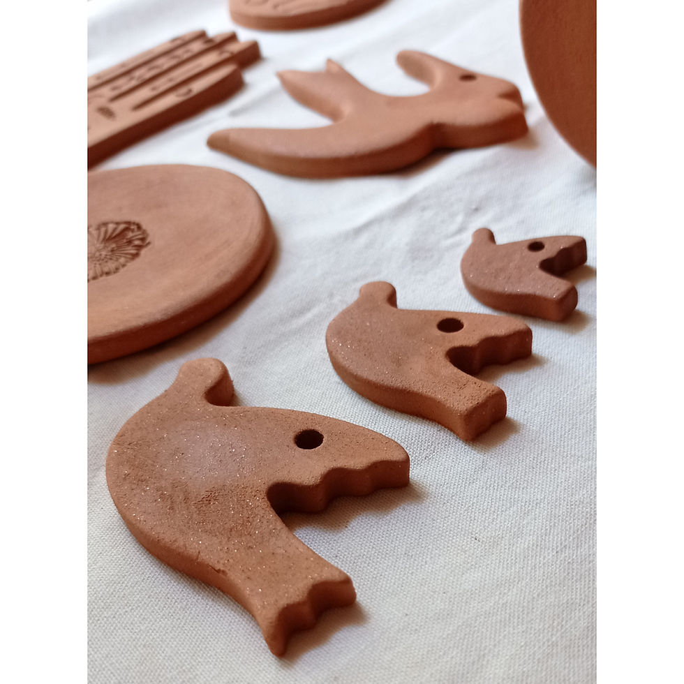 Miniature : Trio de Colombes Terracotta