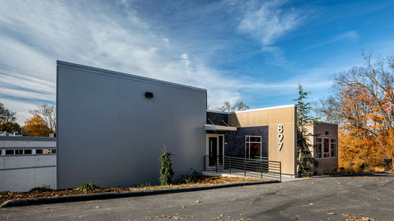 897 Poplar Church Road. Interior renovation. Exterior facade renovation. Commercial. Medical office. Nichiha. Concrete. Wood. 