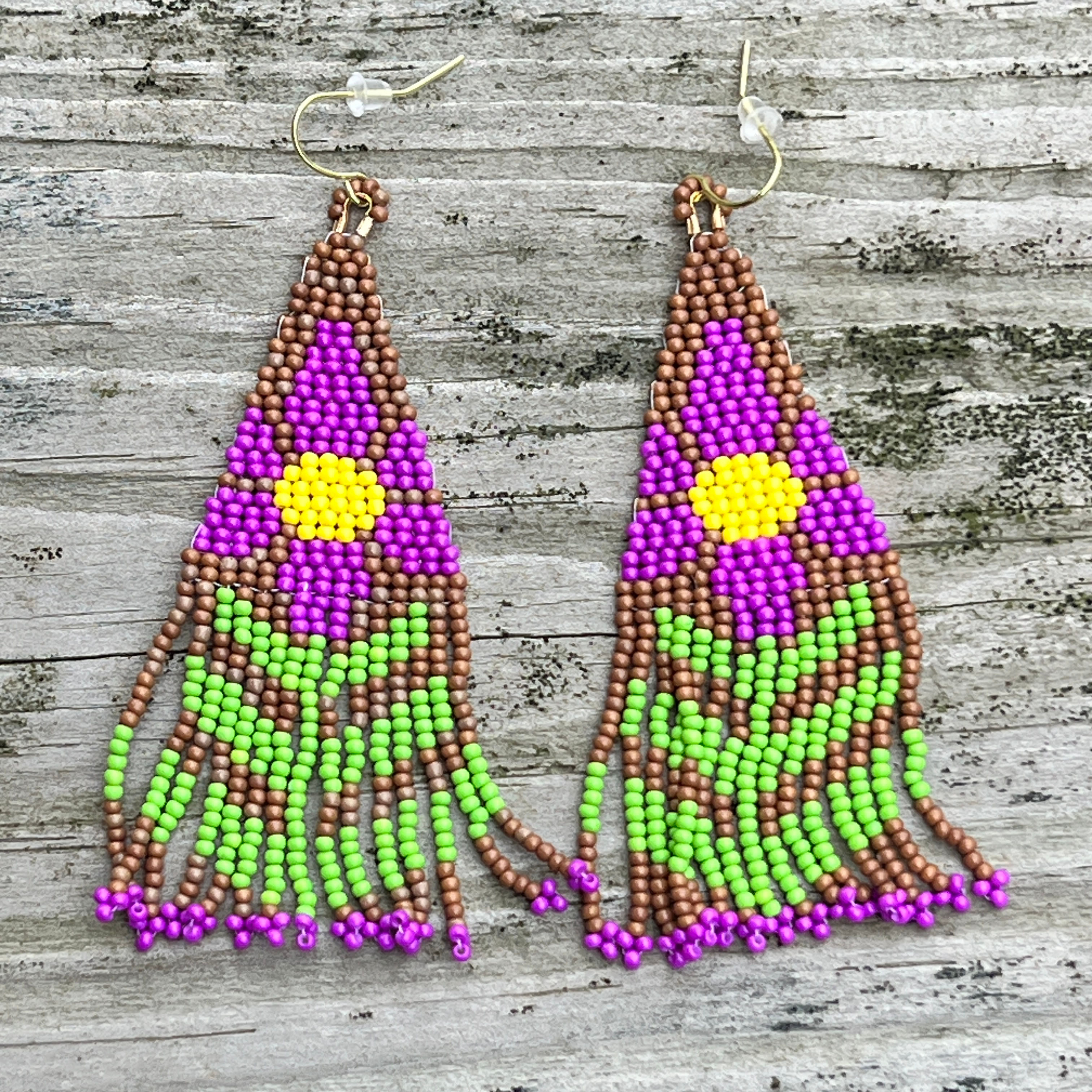 Wildflower Beaded Fringe Earrings