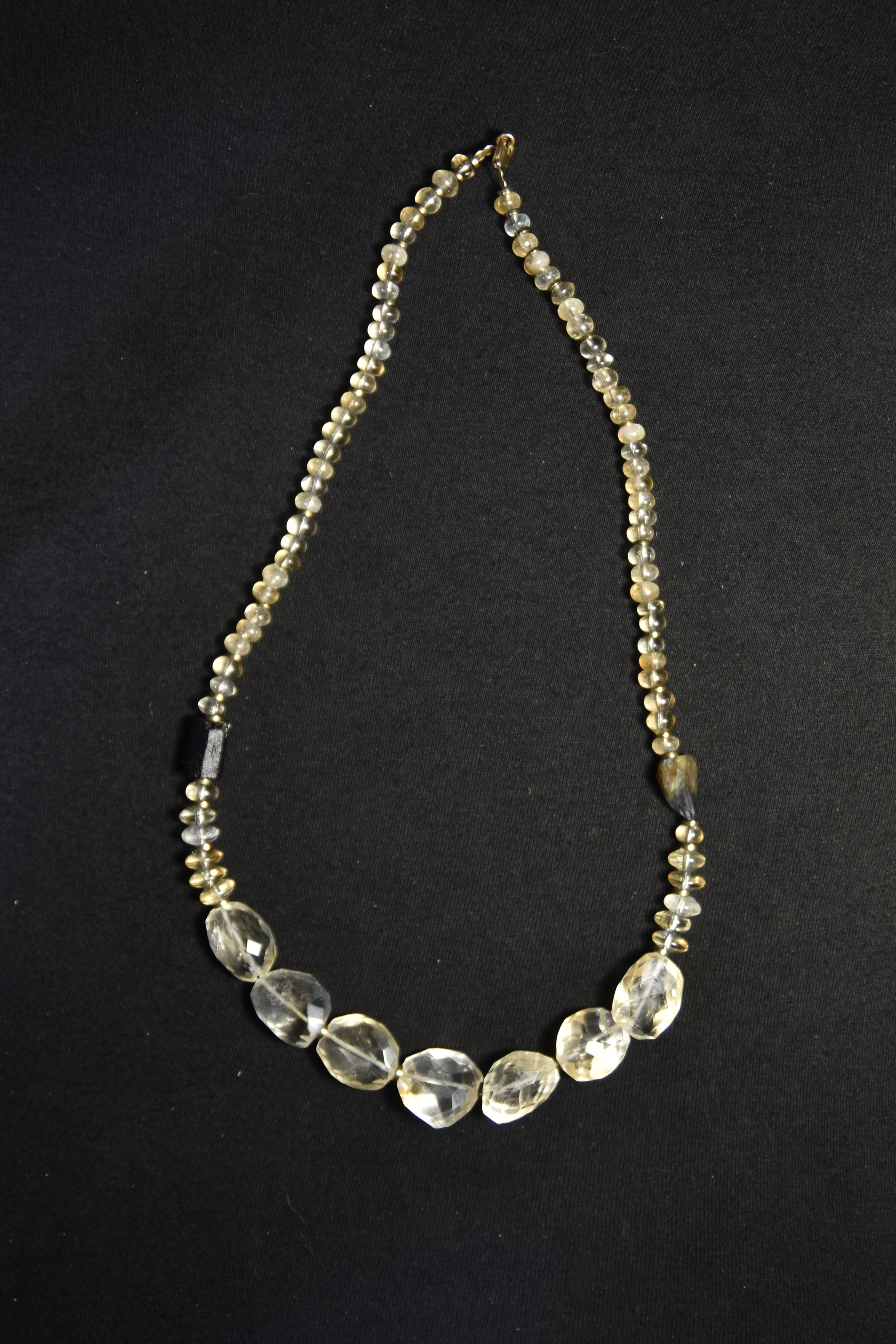 Citrine, black tourmaline & iolite mala