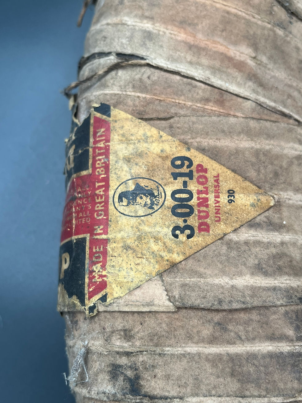 Thumbnail: Dunlop universal tyre wrapped in original paper 3.00-19 for a motorcycle
