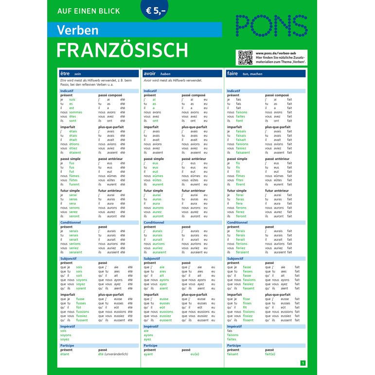 PONS Verben auf einen Blick Französisch