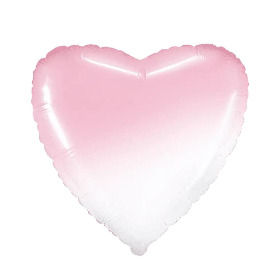 Weiß-rosa Herz mit Helium