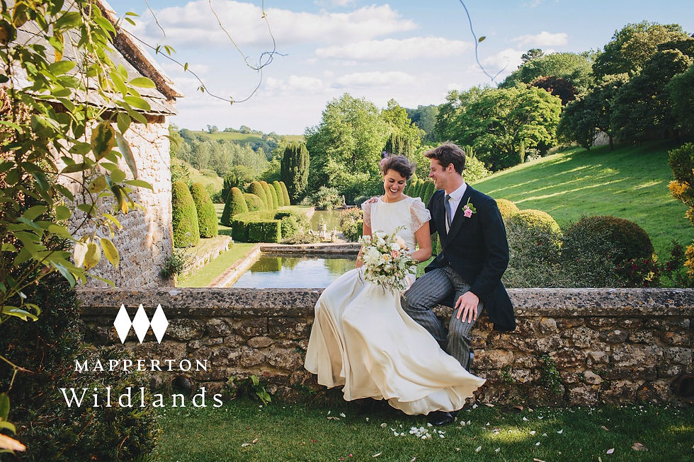 Mapperton Weddings logo on photo background