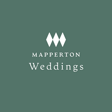 Mapperton Logo for Wedding on green background
