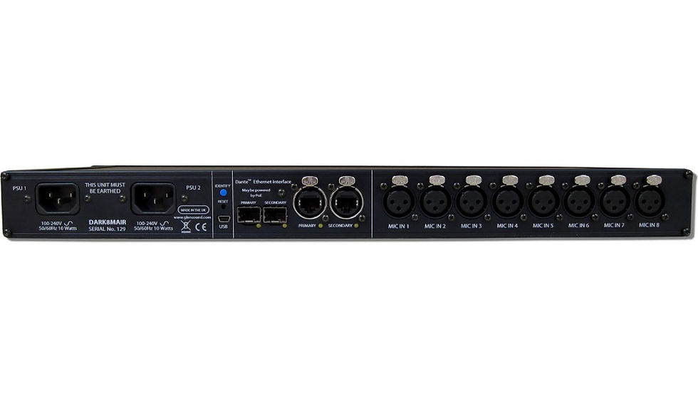 縮圖：Glensound DARK8MAIR 8 通道 Dante / AES67 麥克風放大器