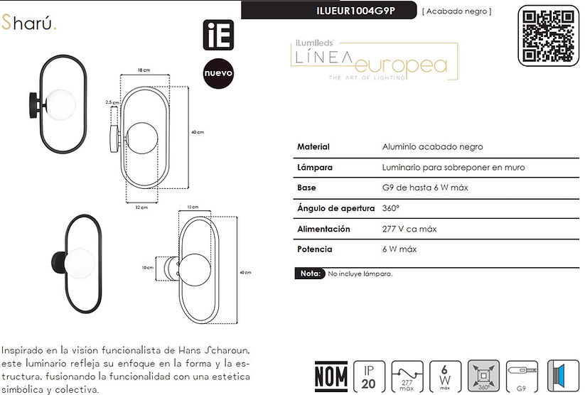 LUMINARIO DE SOBREPONER ILUEUR1004G9P  MARCA ILUMILEDS