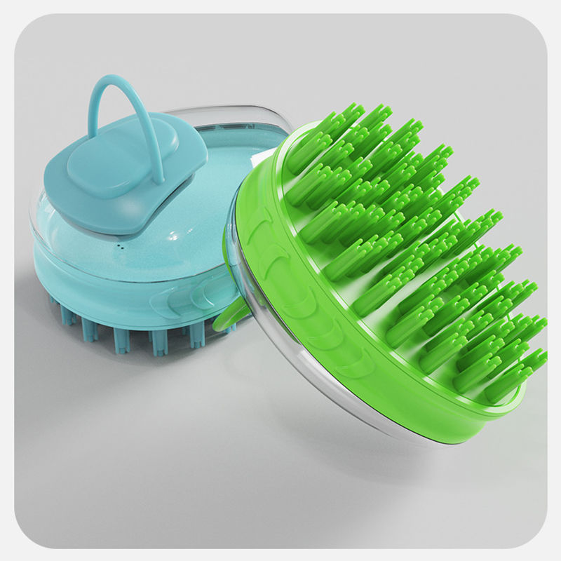 Miniatura: Pet Dog Cat Bath Brush 2-in-1 Pet SPA Massage Comb Soft Silicone Pet Shower Hair