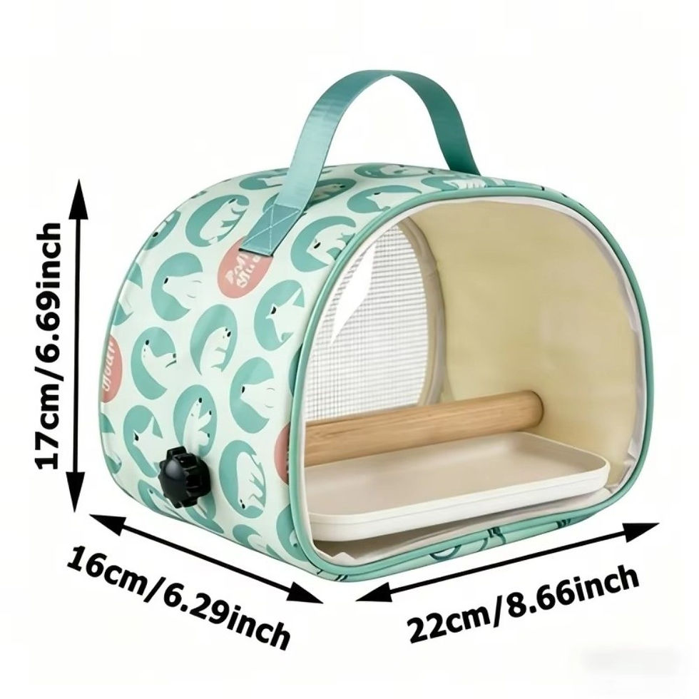 Miniatura: Handheld Pet Carry Bag Breathable Wood Standing Bird Carrier Bag Transparent Win
