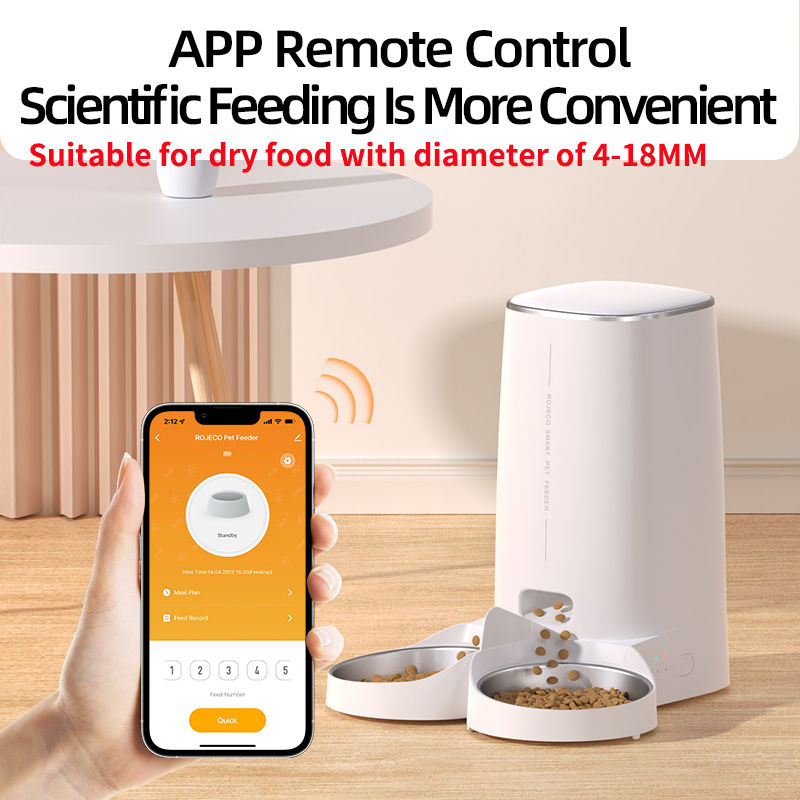 Miniatura: ROJECO Alimentador Automático para Gatos Pet Smart Distribuidor de Ração 