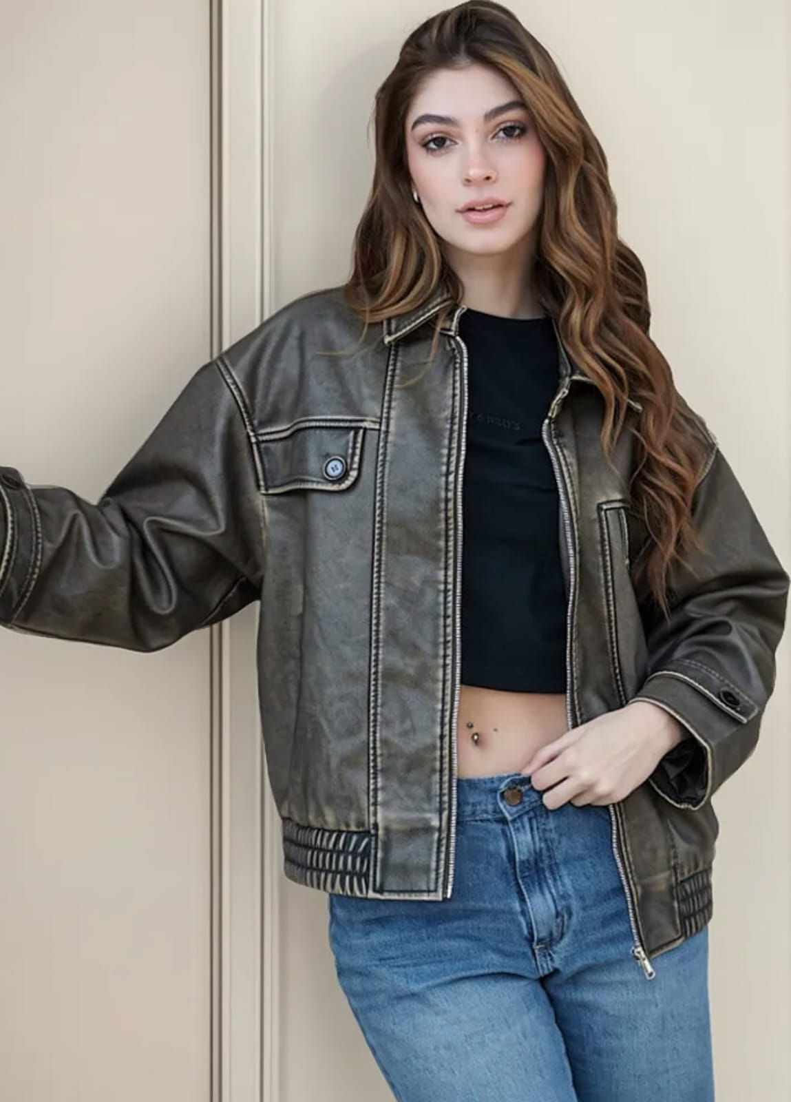 Chaqueta gastada oversize