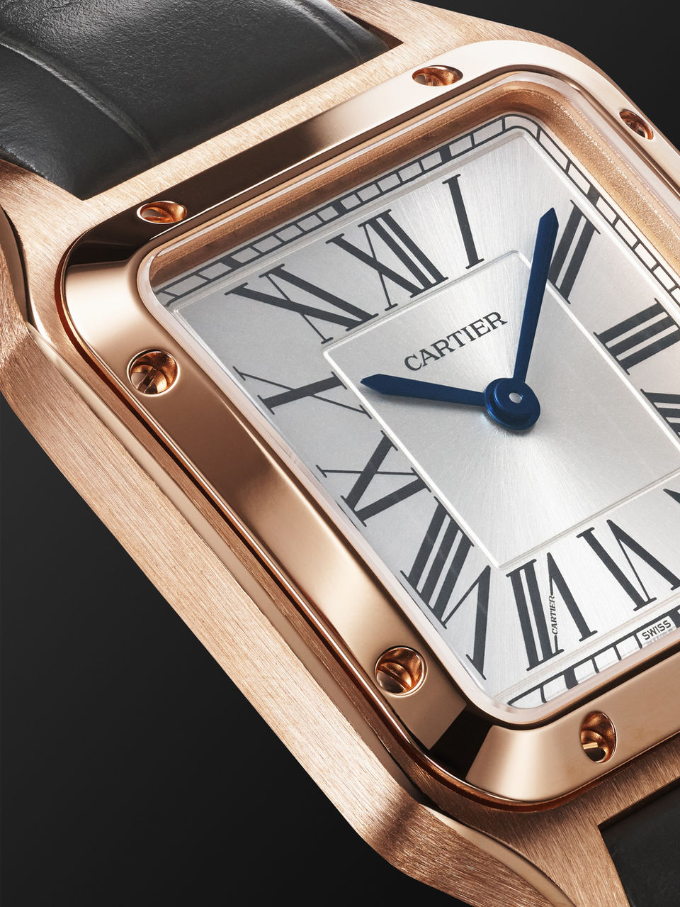 Cartier rose gold square watch, Roman numerals