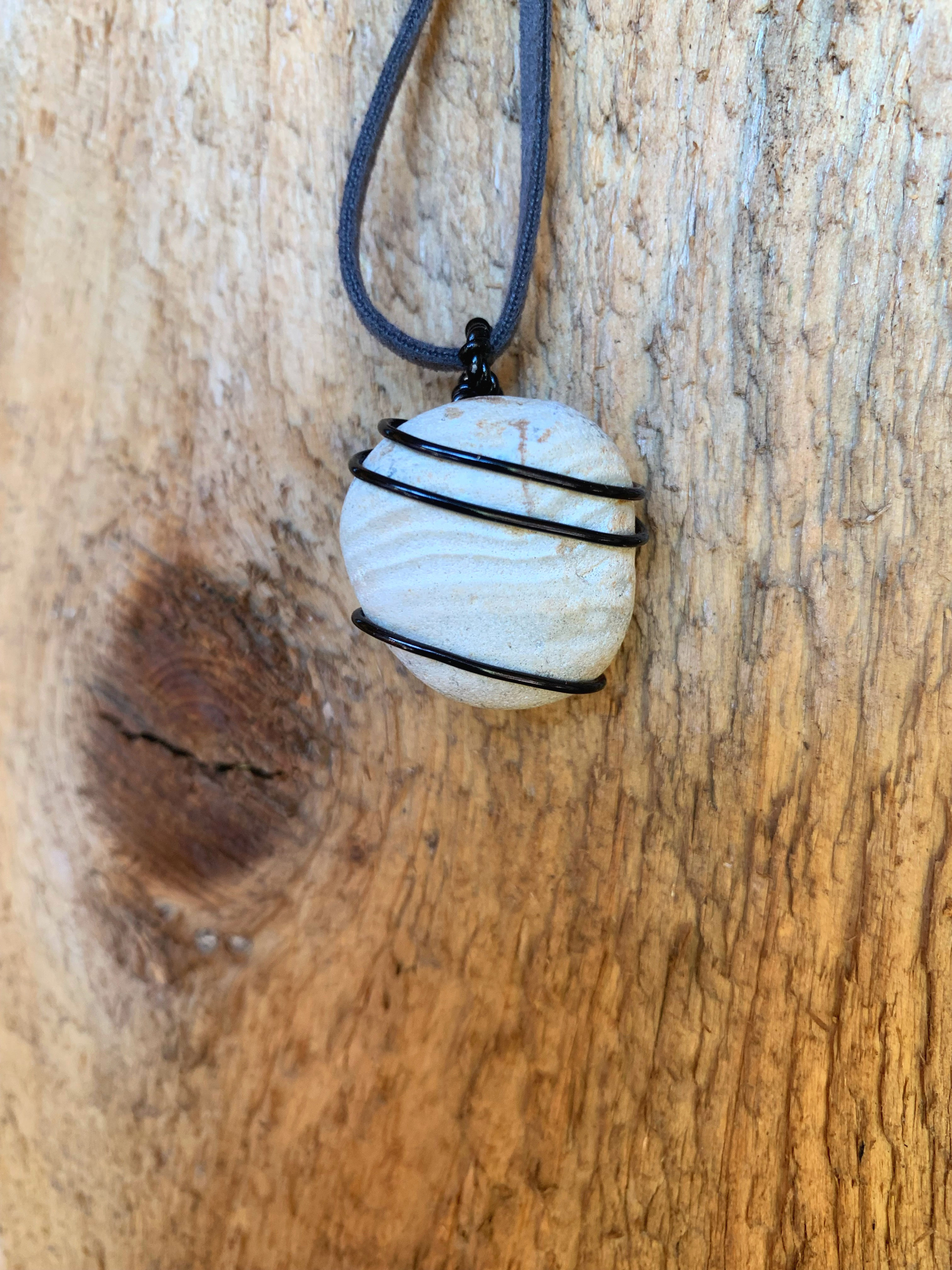 Lake Michigan stone necklace “Waves”