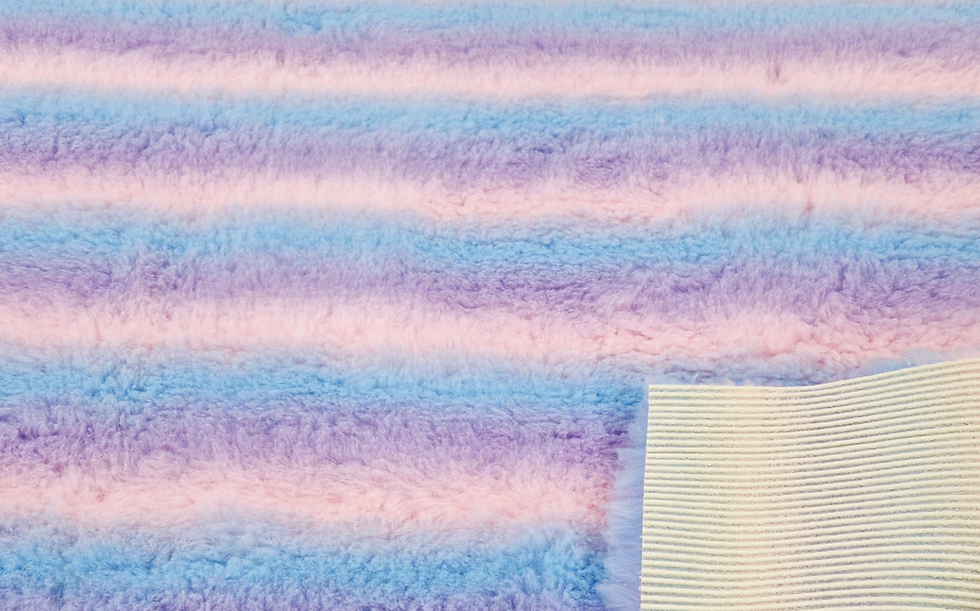 Thumbnail: Pastel Rainbow Stripe - Non Slip Vet Bedding - Blue, Pink & Lilac