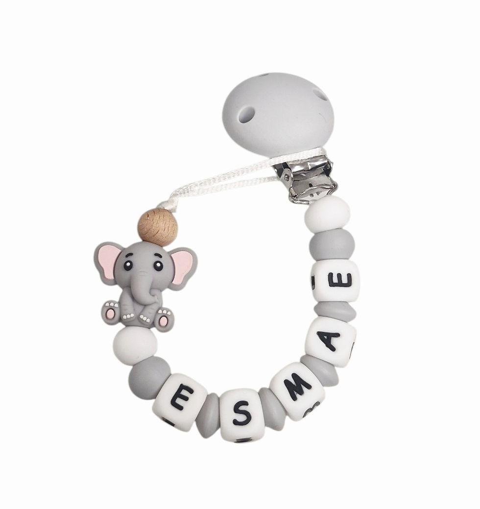 Thumbnail: Grey Elephant Silicone Dummy Clip