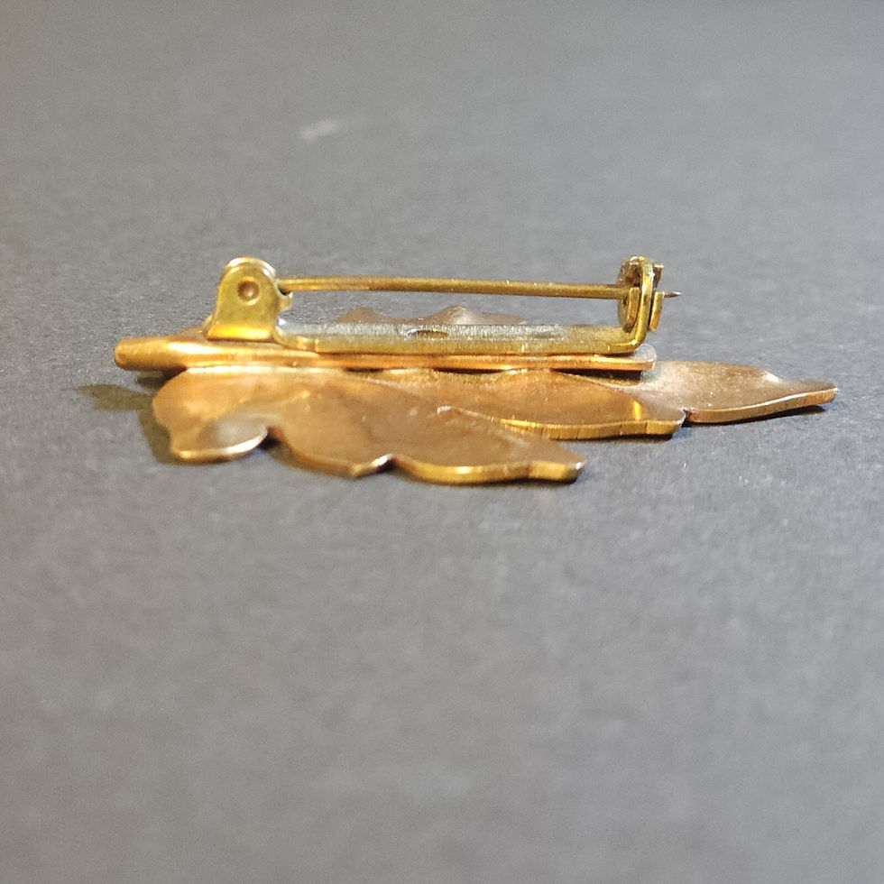 Thumbnail: Gret Barkin Leaf Hand Wrought Copper Brooch Pin New Hope PA Vintage