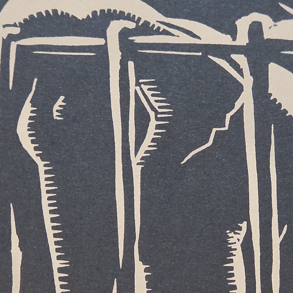 Thumbnail: Rowland Lyon The Peanut Block Print Signed Elephant Matted 7.5x5.5
