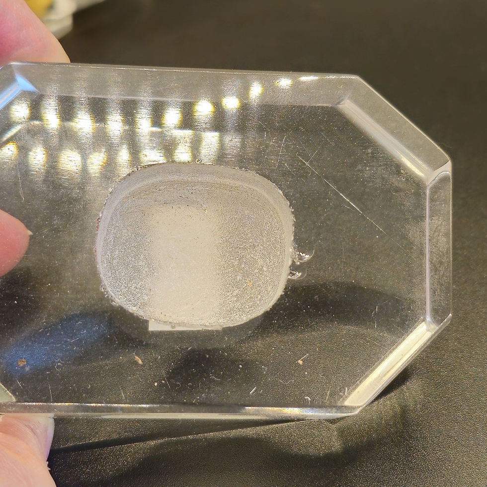 Thumbnail: Vintage Reverse Painted Glass Paperweight Decorative Chinese Landscape