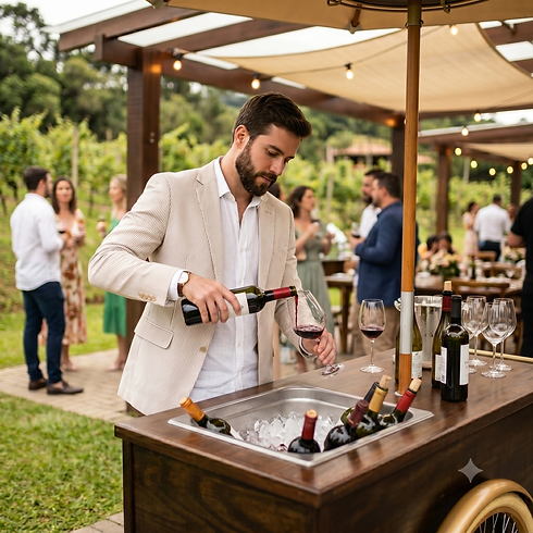 carrinho de vinho decanter em vinícola.png