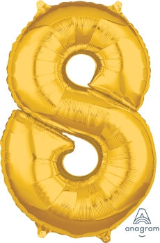 Miniatura: Globos numero foil dorado