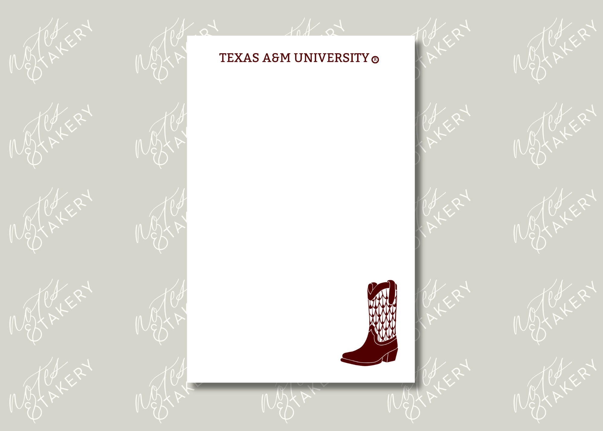 Texas A&M Boot Notepad